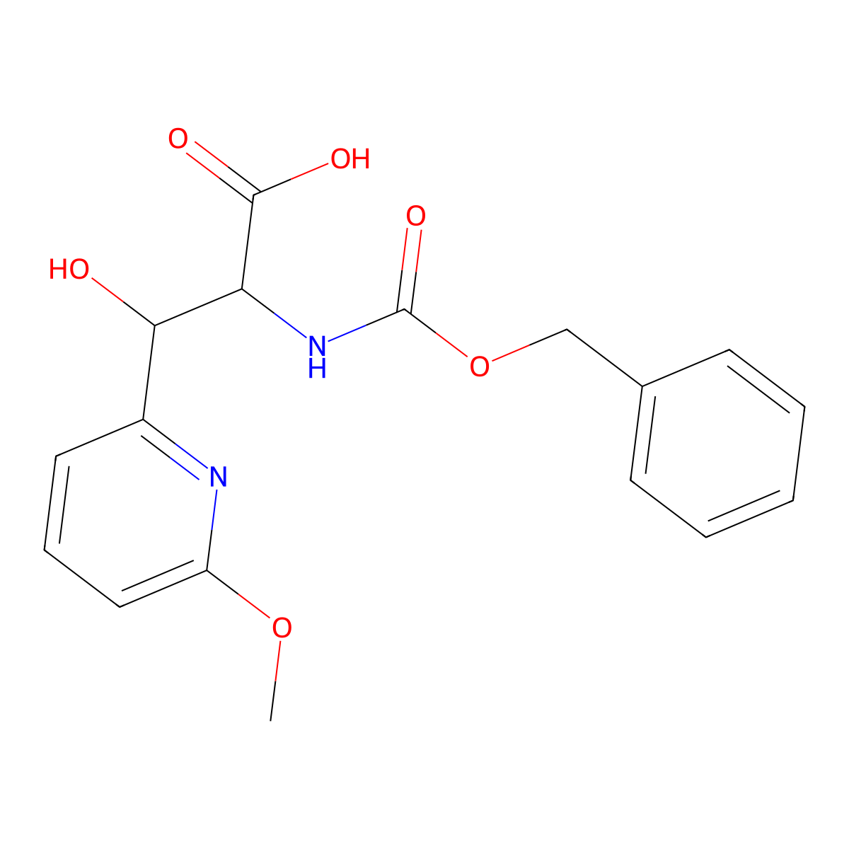 2-{[(Benzyloxy)carbonyl]amino}-3-hydroxy-3-(6-methoxypyridin-2-yl)propanoic acid molecular structure, CAS 2059926-88-2