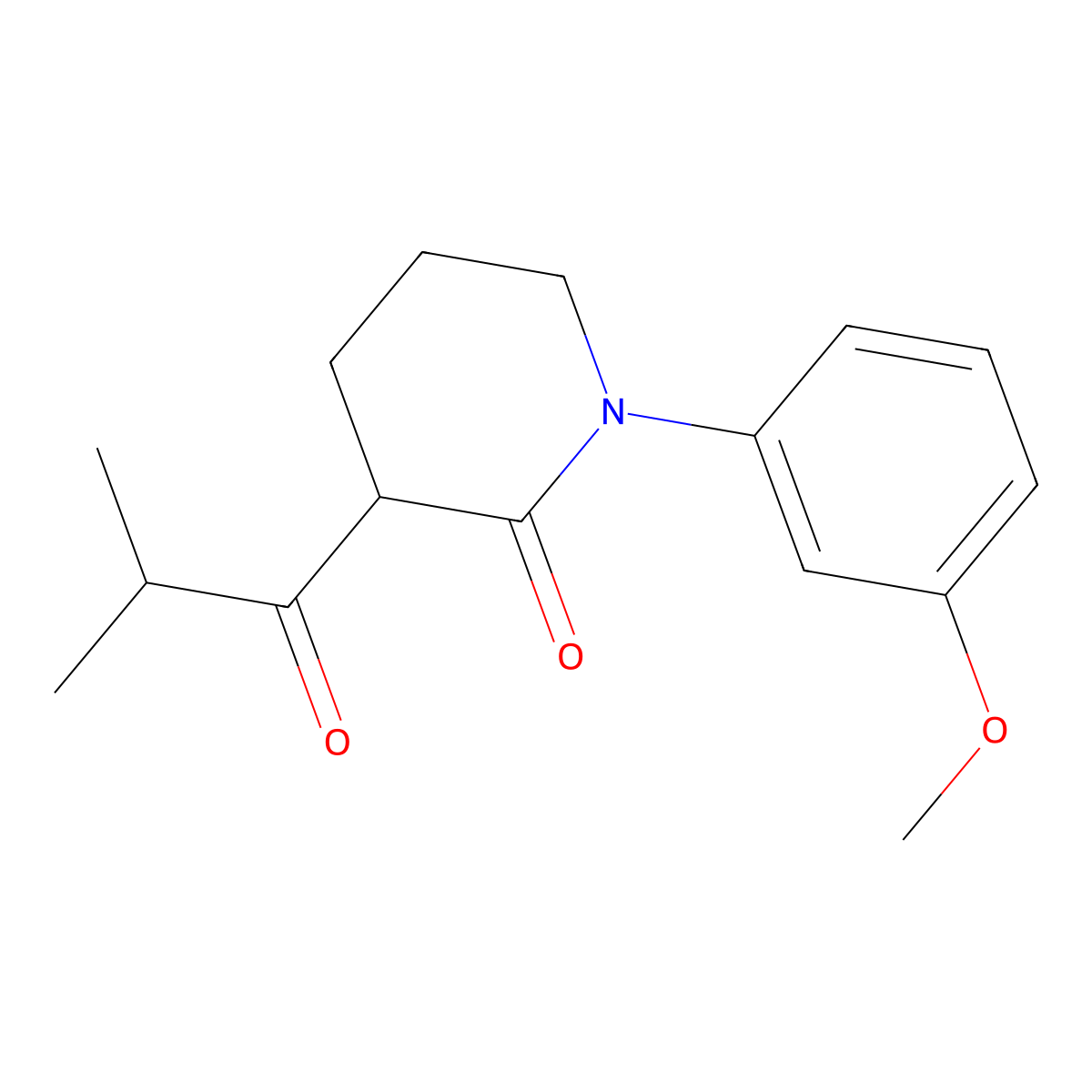 1-(3-Methoxyphenyl)-3-(2-methylpropanoyl)piperidin-2-one molecular structure, CAS 2059926-89-3