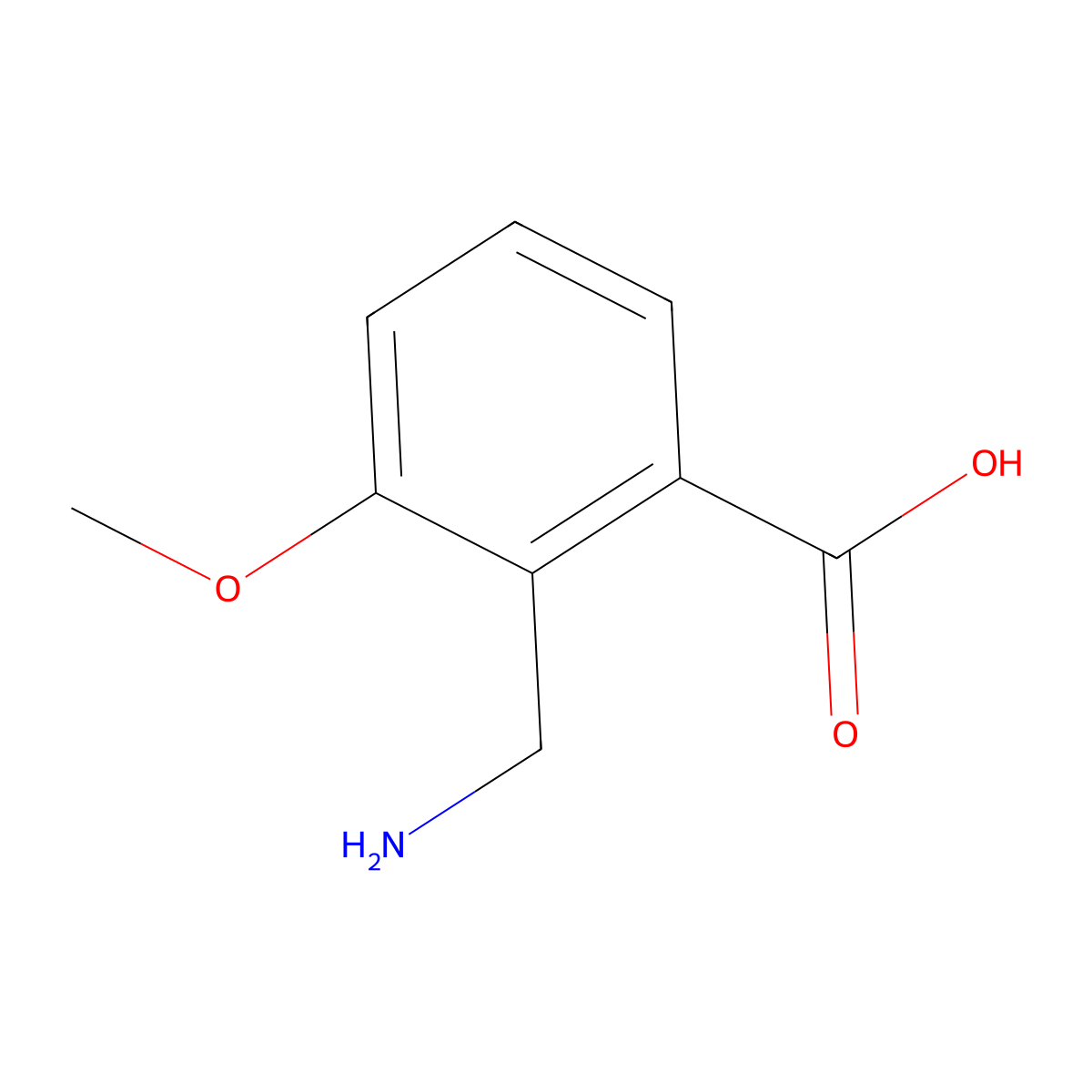 2-(Aminomethyl)-3-methoxybenzoic acid molecular structure, CAS 2059926-91-7