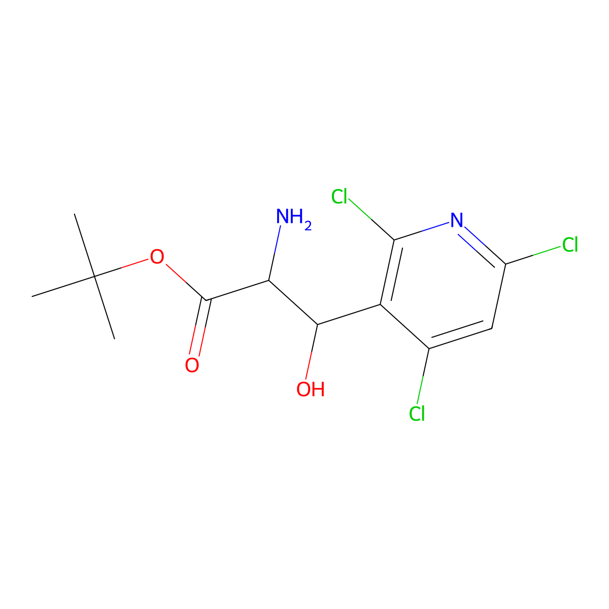 tert-Butyl 2-amino-3-hydroxy-3-(2,4,6-trichloropyridin-3-yl)propanoate molecular structure, CAS 2059926-93-9