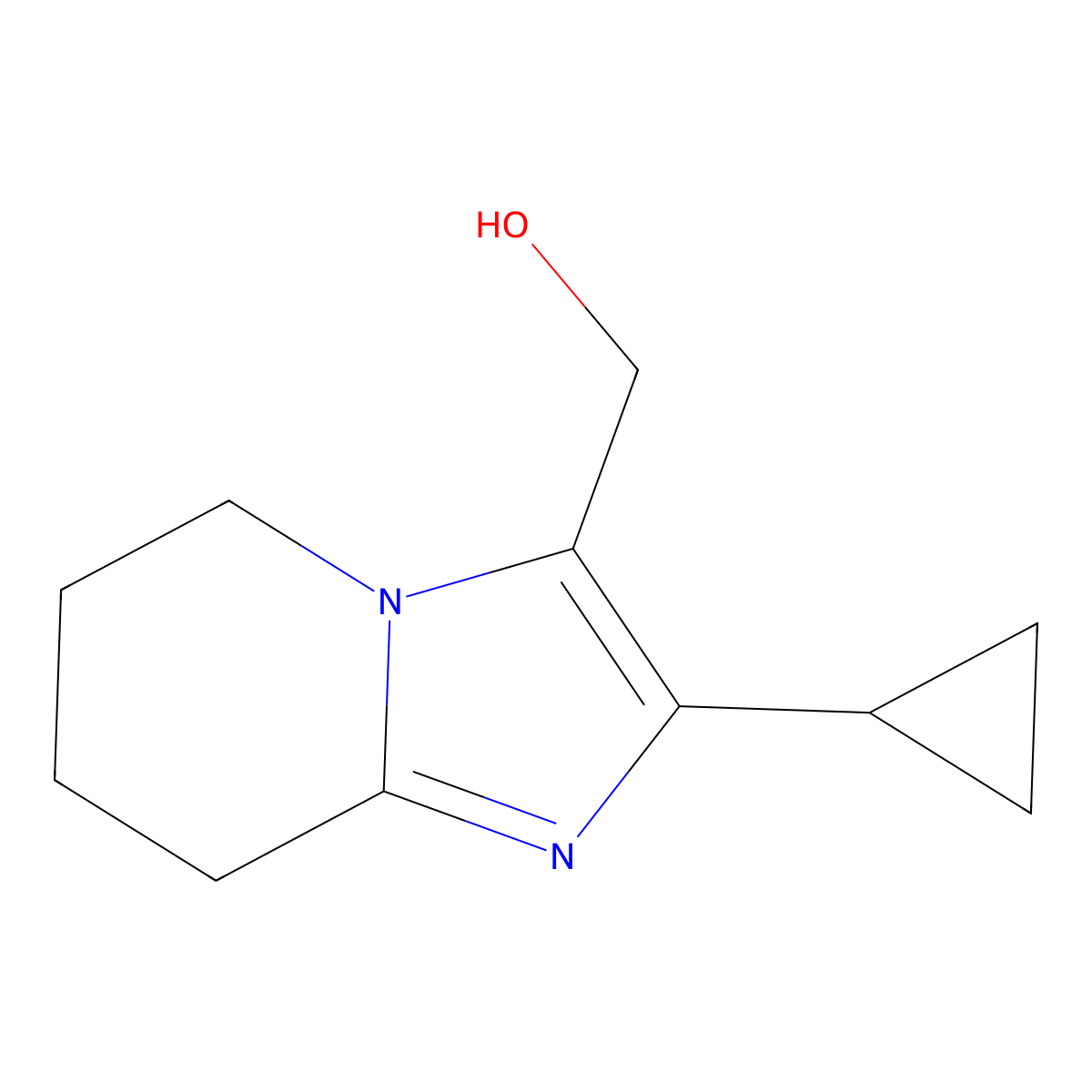 {2-cyclopropyl-5H,6H,7H,8H-imidazo[1,2-a]pyridin-3-yl}methanol molecular structure, CAS 2059926-95-1