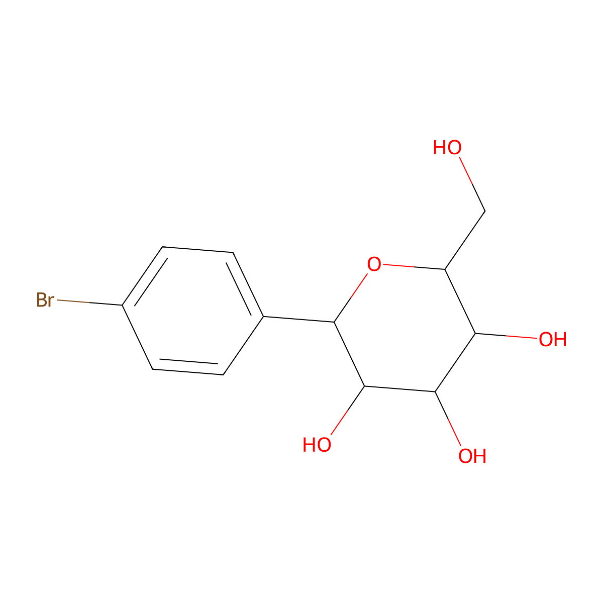 2-(4-Bromophenyl)-6-(hydroxymethyl)oxane-3,4,5-triol molecular structure, CAS 2059927-00-1