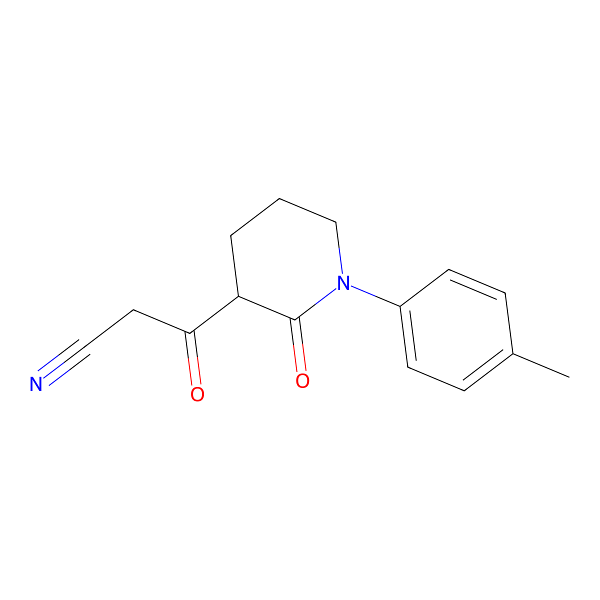 3-[1-(4-Methylphenyl)-2-oxopiperidin-3-yl]-3-oxopropanenitrile molecular structure, CAS 2059927-05-6