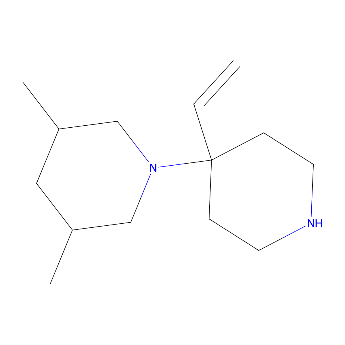 1-(4-Ethenylpiperidin-4-yl)-3,5-dimethylpiperidine molecular structure, CAS 2059927-06-7