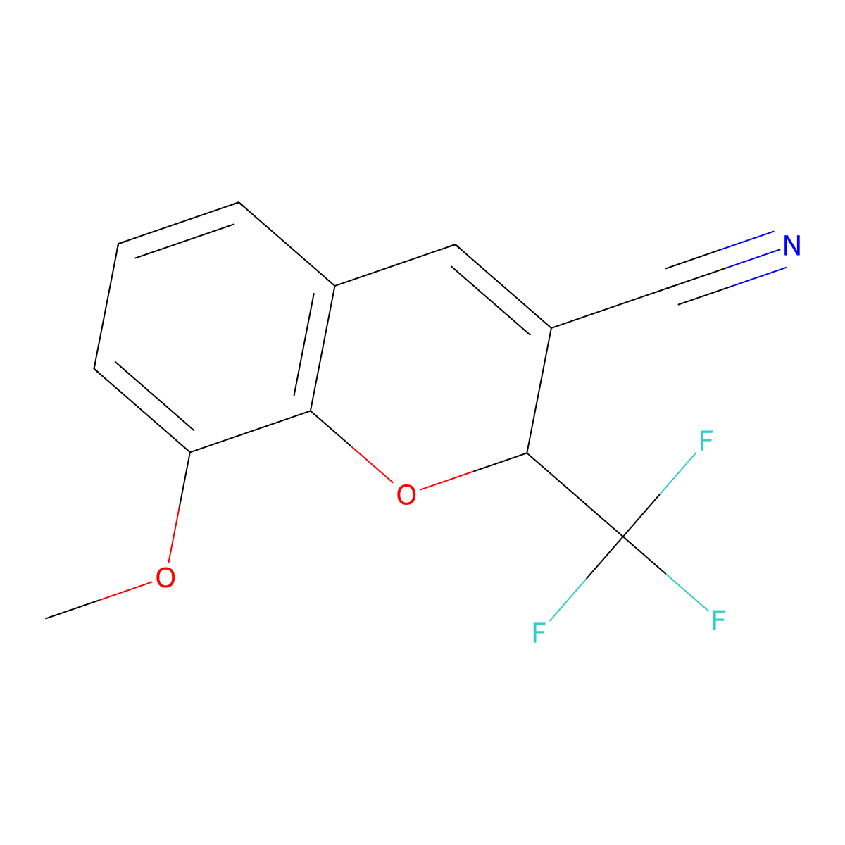 8-Methoxy-2-(trifluoromethyl)-2H-chromene-3-carbonitrile molecular structure, CAS 2059927-07-8