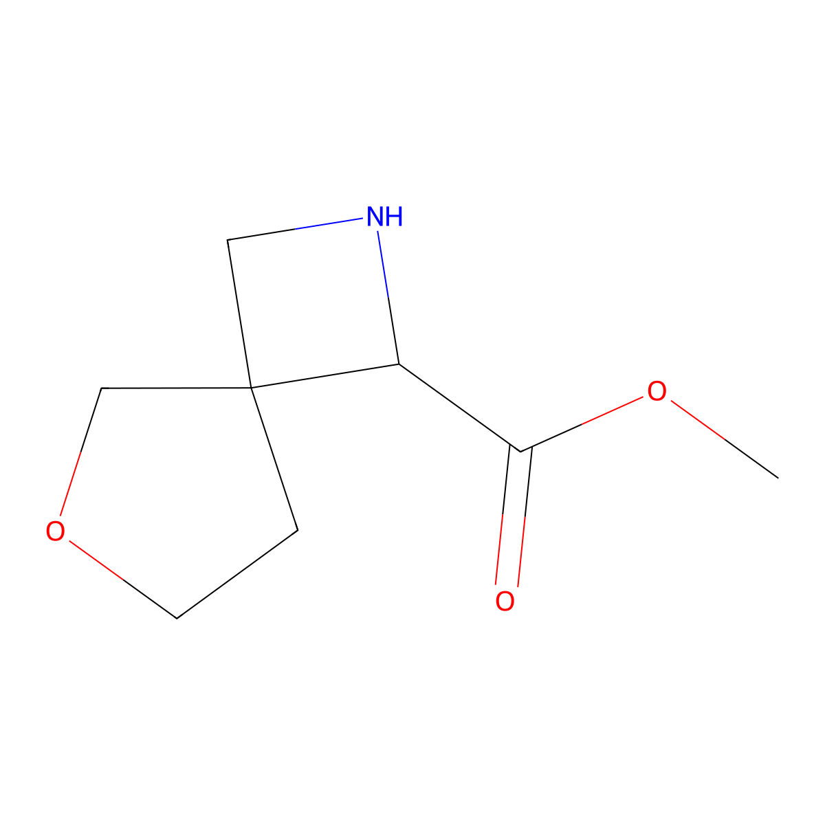 Methyl 6-oxa-2-azaspiro[3.4]octane-1-carboxylate molecular structure, CAS 2059927-08-9