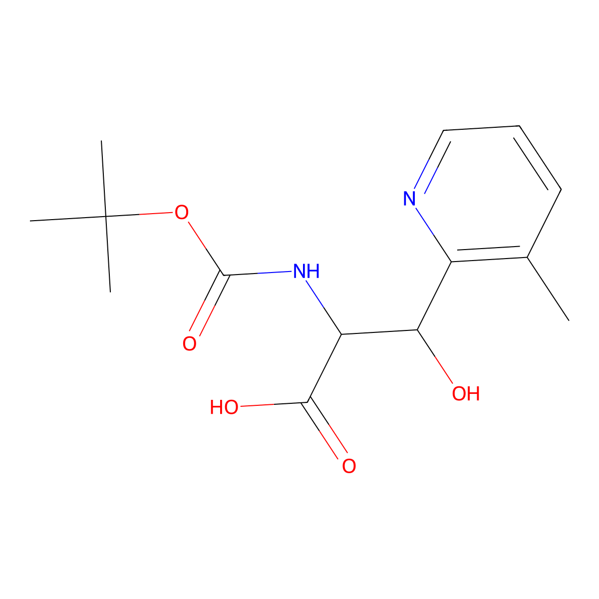 2-{[(Tert-butoxy)carbonyl]amino}-3-hydroxy-3-(3-methylpyridin-2-yl)propanoic acid molecular structure, CAS 2059927-09-0