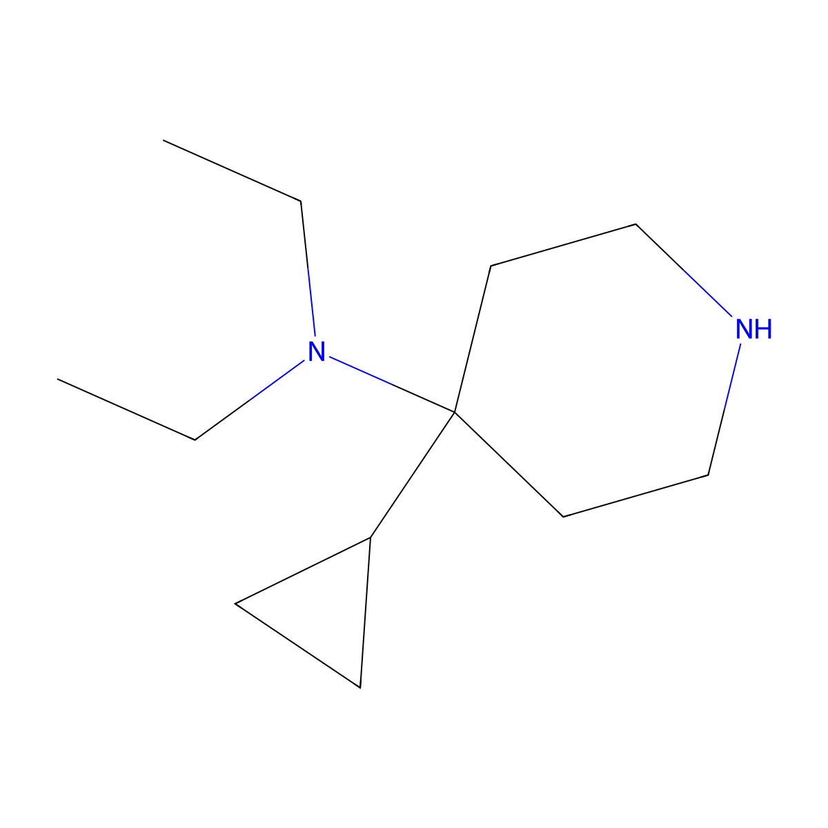 4-Cyclopropyl-N,N-diethylpiperidin-4-amine molecular structure, CAS 2059927-13-6
