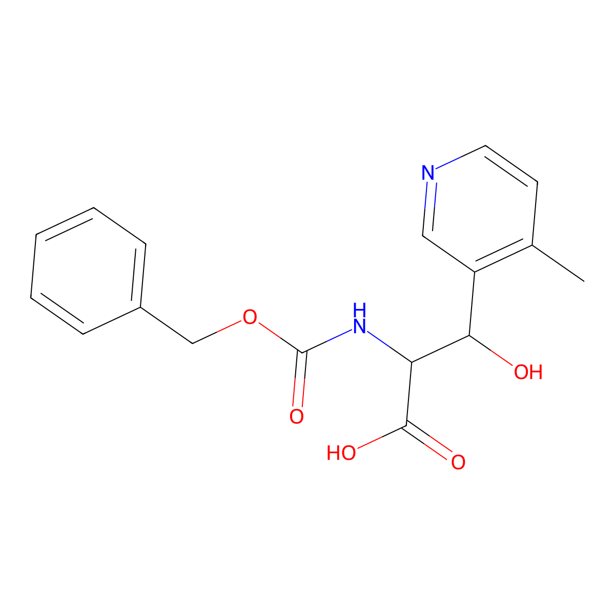 2-{[(Benzyloxy)carbonyl]amino}-3-hydroxy-3-(4-methylpyridin-3-yl)propanoic acid molecular structure, CAS 2059927-16-9