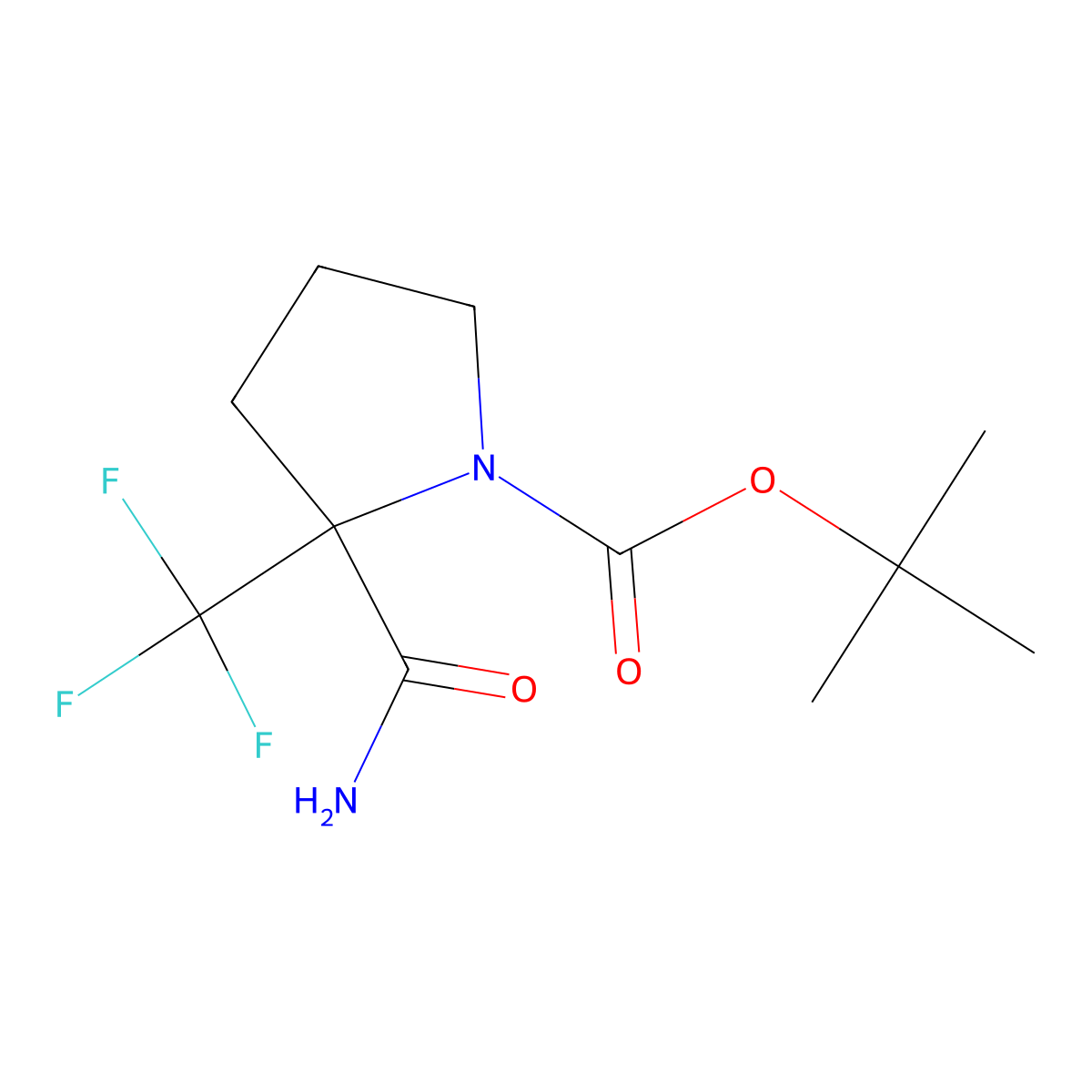 tert-Butyl 2-carbamoyl-2-(trifluoromethyl)pyrrolidine-1-carboxylate molecular structure, CAS 2059927-20-5