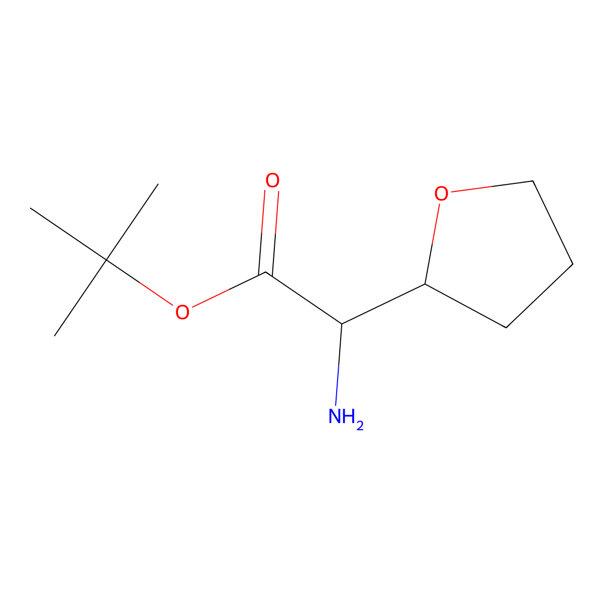 tert-Butyl 2-amino-2-(oxolan-2-yl)acetate molecular structure, CAS 2059927-21-6