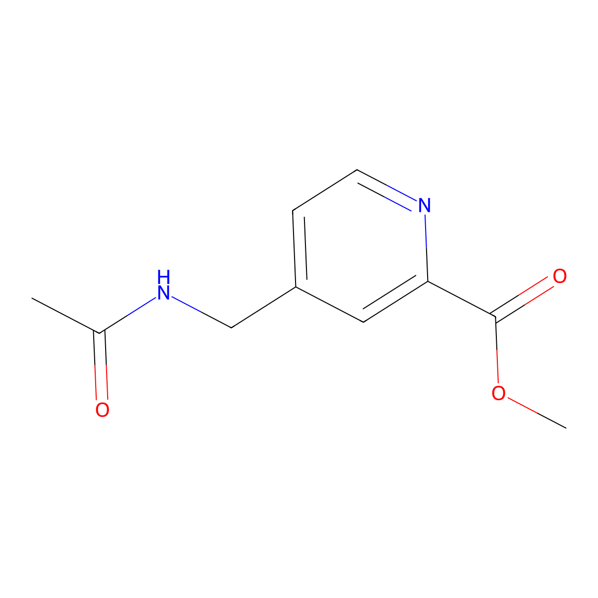 Methyl 4-(acetamidomethyl)pyridine-2-carboxylate molecular structure, CAS 2059927-33-0