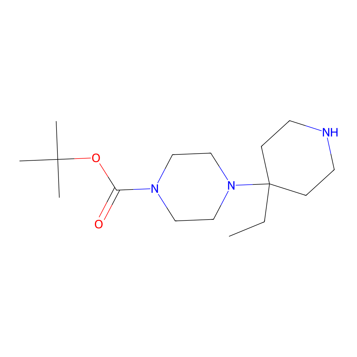 tert-Butyl 4-(4-ethylpiperidin-4-yl)piperazine-1-carboxylate molecular structure, CAS 2059927-34-1