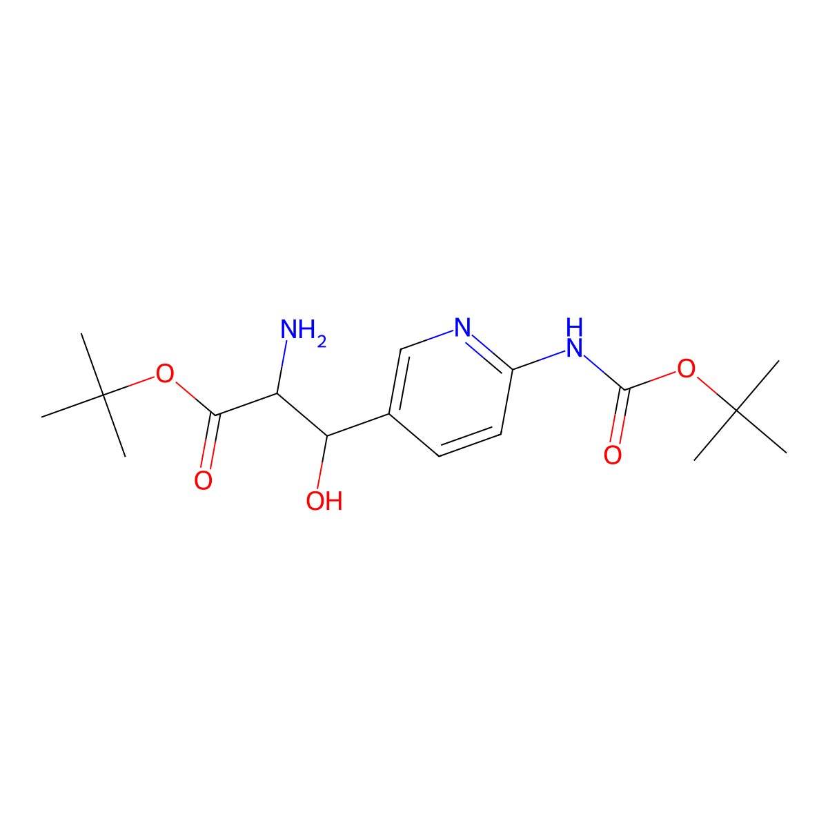 tert-Butyl 2-amino-3-(6-{[(tert-butoxy)carbonyl]amino}pyridin-3-yl)-3-hydroxypropanoate molecular structure, CAS 2059927-49-8