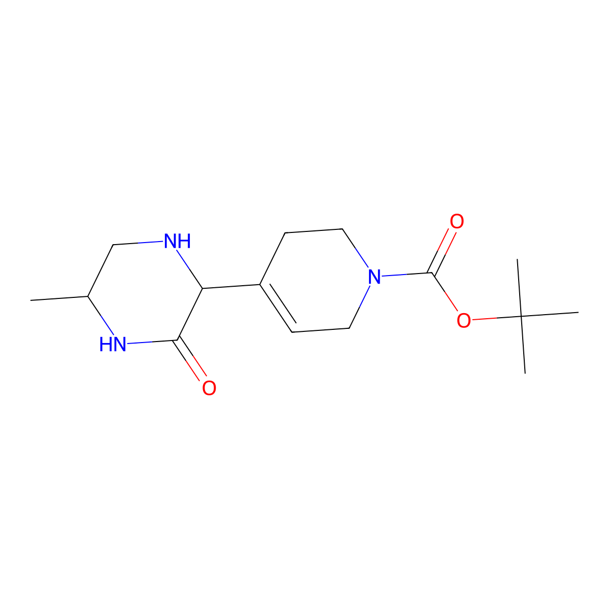 tert-Butyl 4-(5-methyl-3-oxopiperazin-2-yl)-1,2,3,6-tetrahydropyridine-1-carboxylate molecular structure, CAS 2059927-52-3