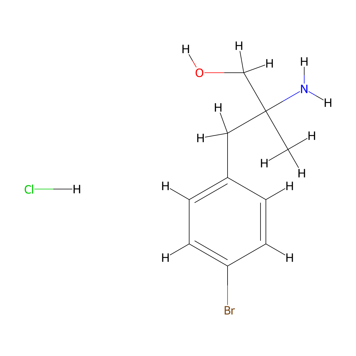 2-Amino-3-(4-bromophenyl)-2-methylpropan-1-ol hydrochloride molecular structure, CAS 2059927-62-5