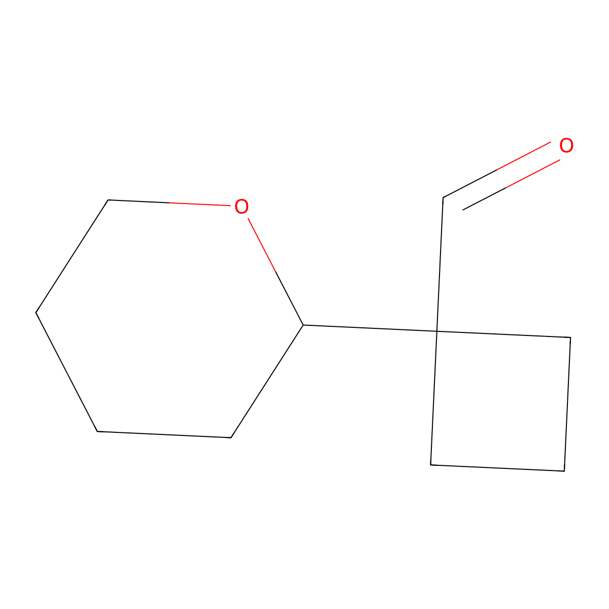 1-(Oxan-2-yl)cyclobutane-1-carbaldehyde molecular structure, CAS 2059927-64-7