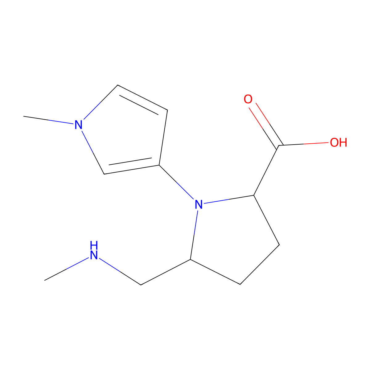 1-(1-Methyl-1H-pyrrol-3-yl)-5-[(methylamino)methyl]pyrrolidine-2-carboxylic acid molecular structure, CAS 2059927-69-2