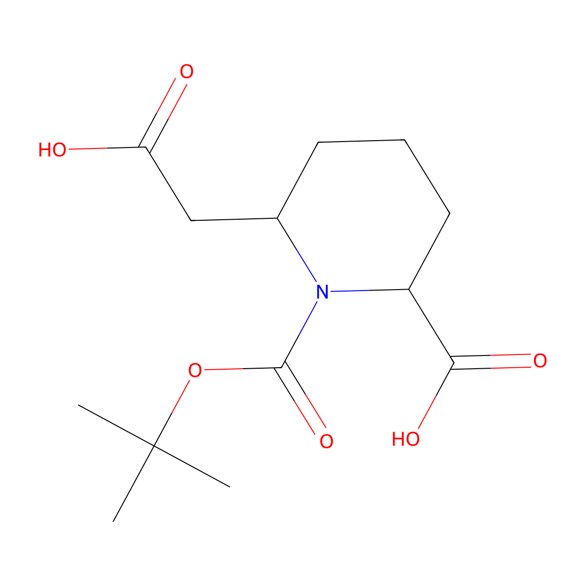 1-[(tert-Butoxy)carbonyl]-6-(carboxymethyl)piperidine-2-carboxylic acid molecular structure, CAS 2059927-72-7