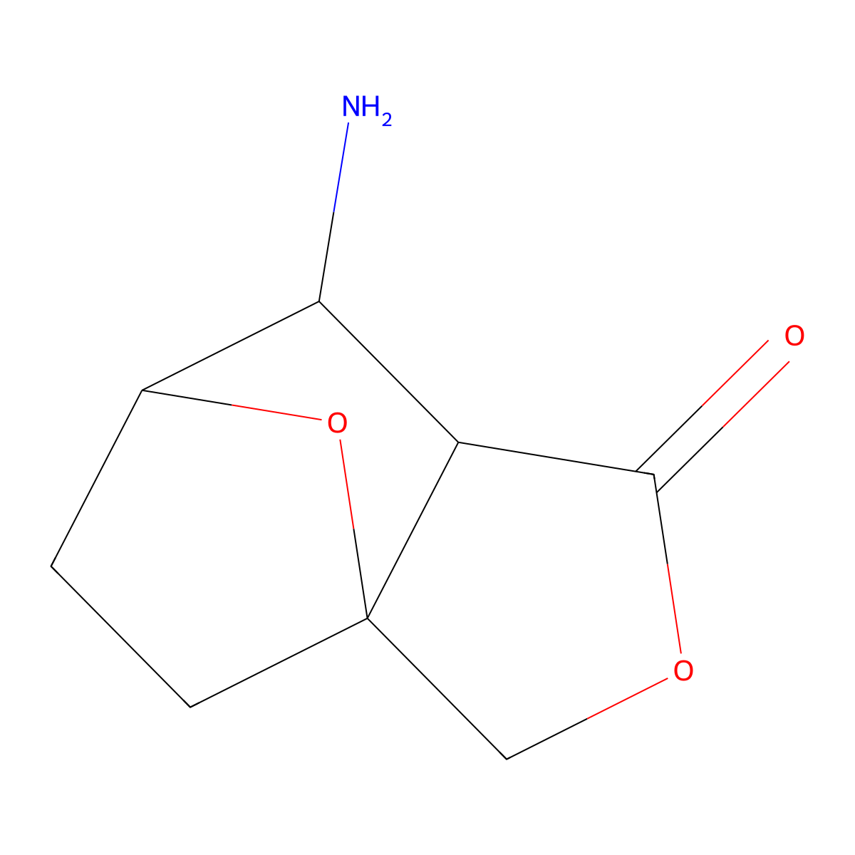 6-Amino-3,10-dioxatricyclo[5.2.1.0,1,5]decan-4-one molecular structure, CAS 2059927-74-9