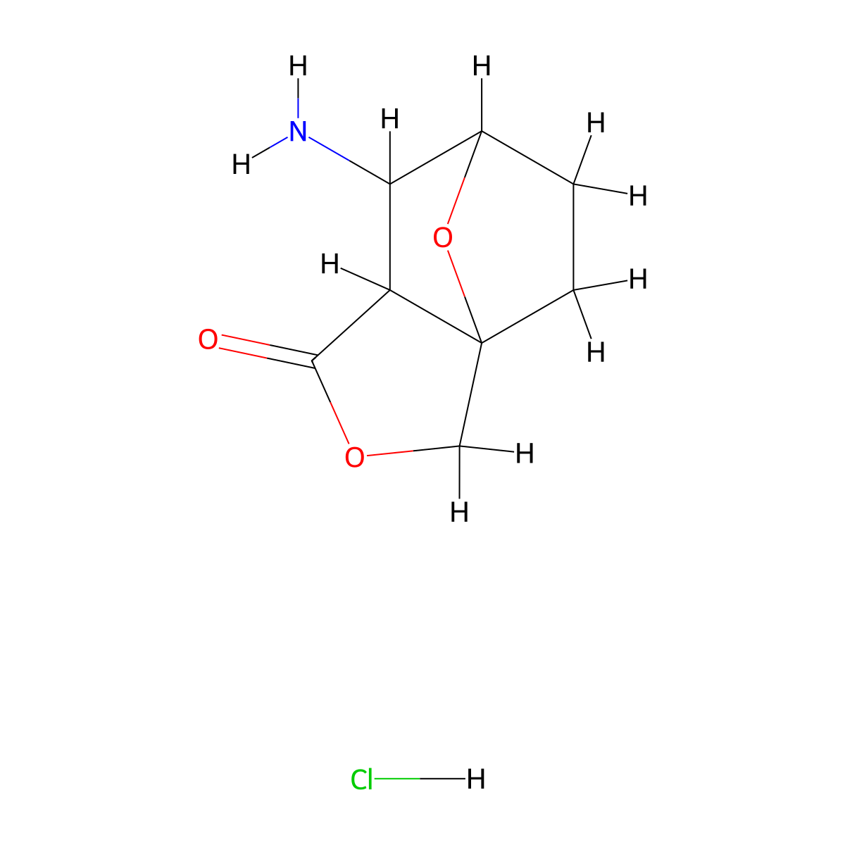 6-Amino-3,10-dioxatricyclo[5.2.1.0,1,5]decan-4-one hydrochloride molecular structure, CAS 2059927-75-0