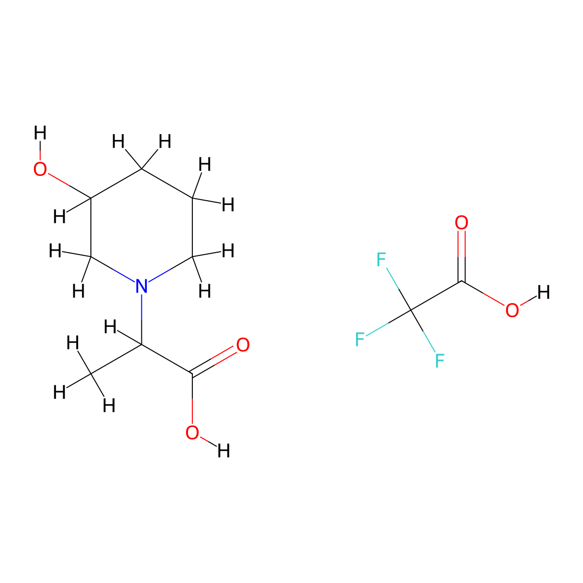 2-(3-Hydroxypiperidin-1-yl)propanoic acid; trifluoroacetic acid molecular structure, CAS 2059927-82-9