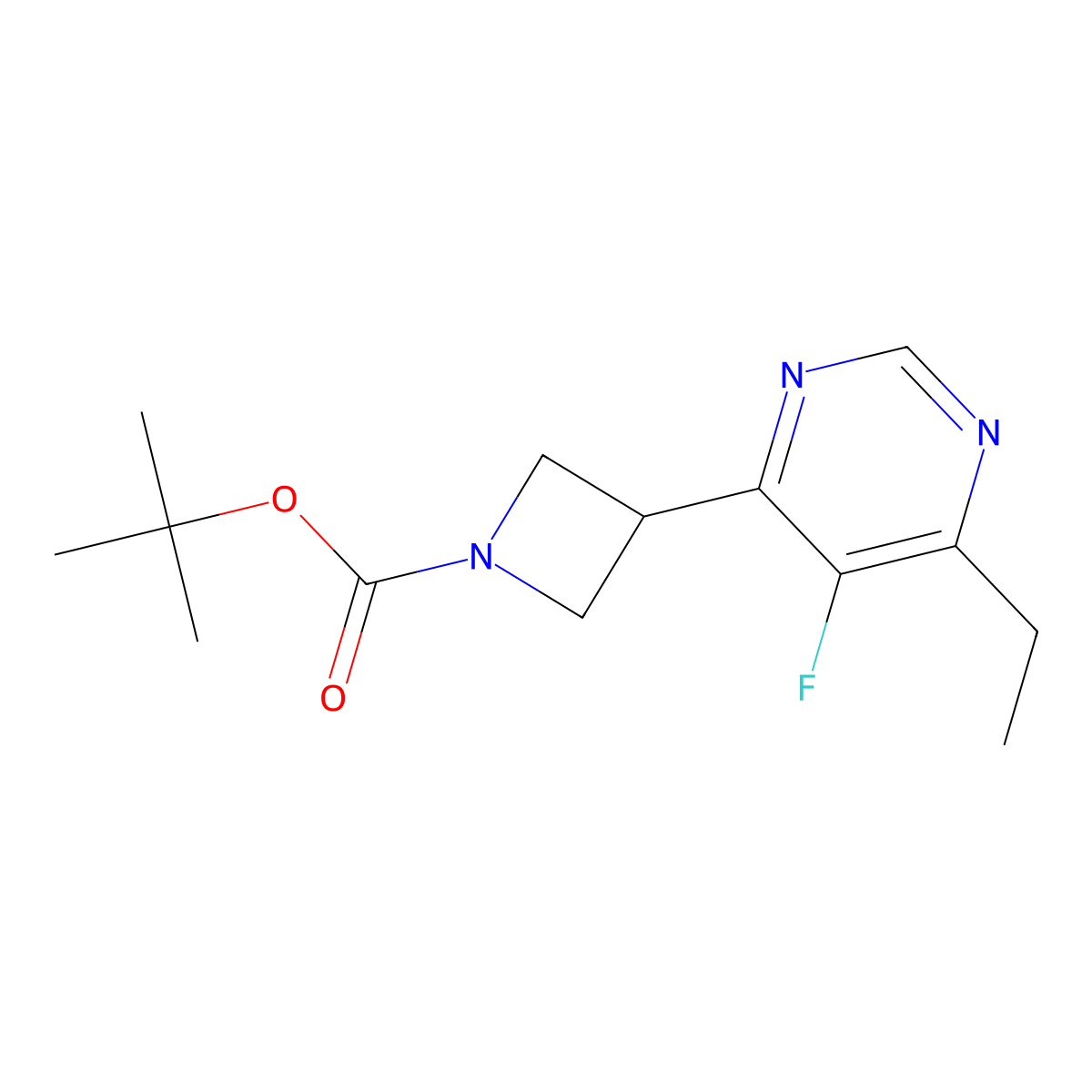 tert-Butyl 3-(6-ethyl-5-fluoropyrimidin-4-yl)azetidine-1-carboxylate molecular structure, CAS 2059927-88-5