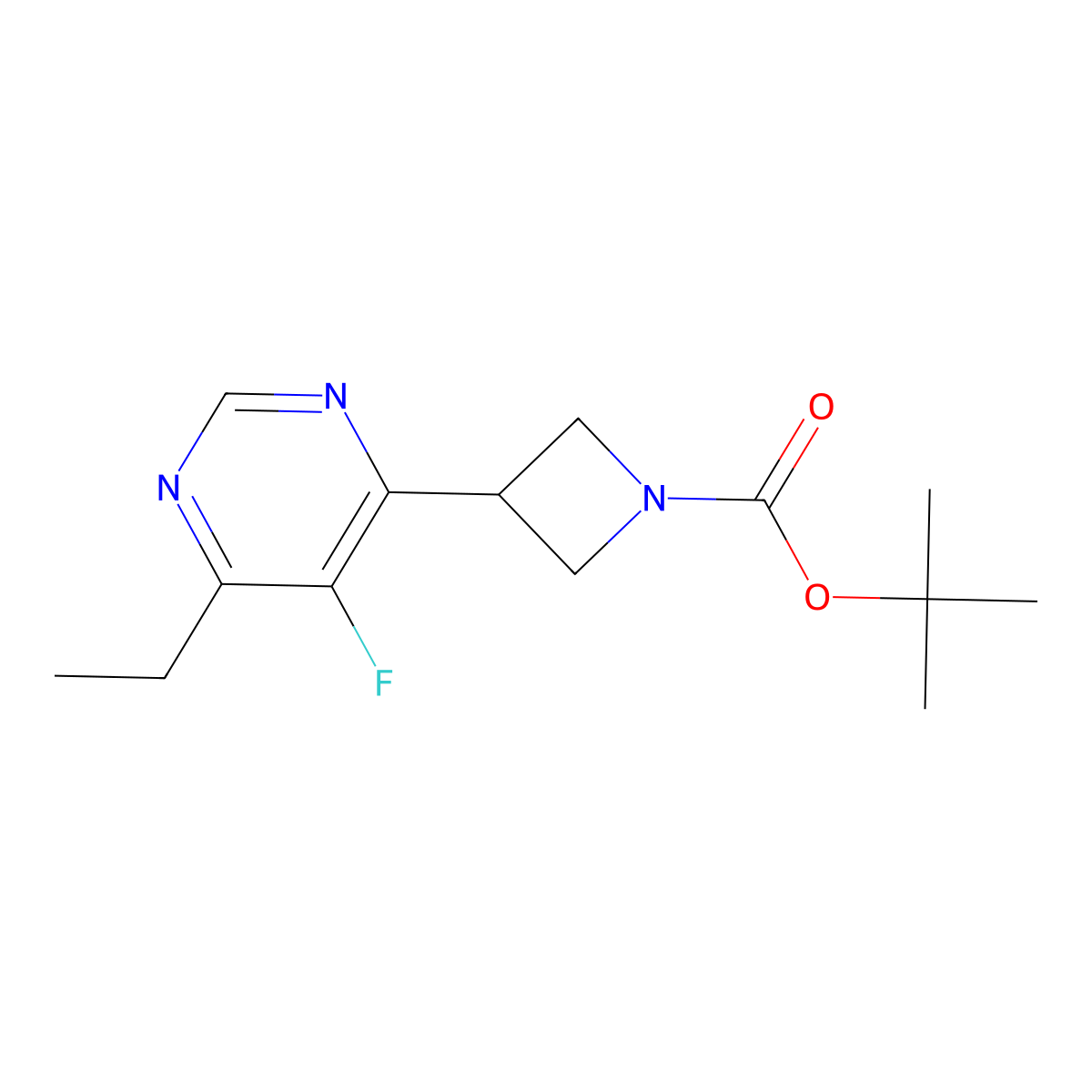 tert-Butyl 3-(6-ethyl-5-fluoropyrimidin-4-yl)azetidine-1-carboxylate molecular structure, CAS 2059927-88-5