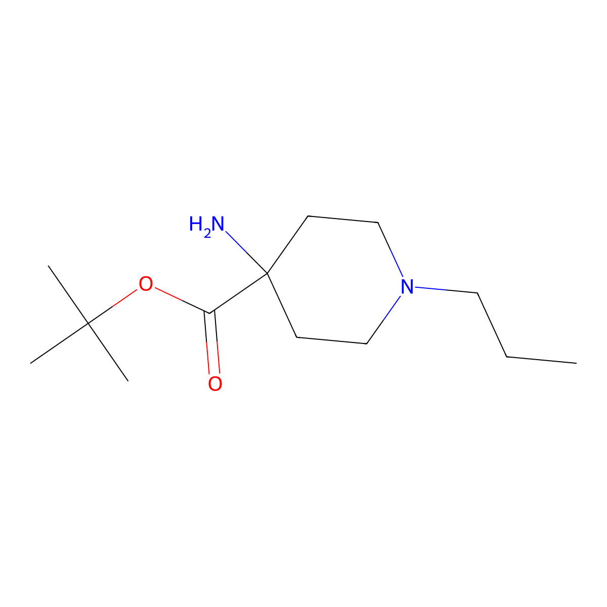 tert-Butyl 4-amino-1-propylpiperidine-4-carboxylate molecular structure, CAS 2059927-96-5