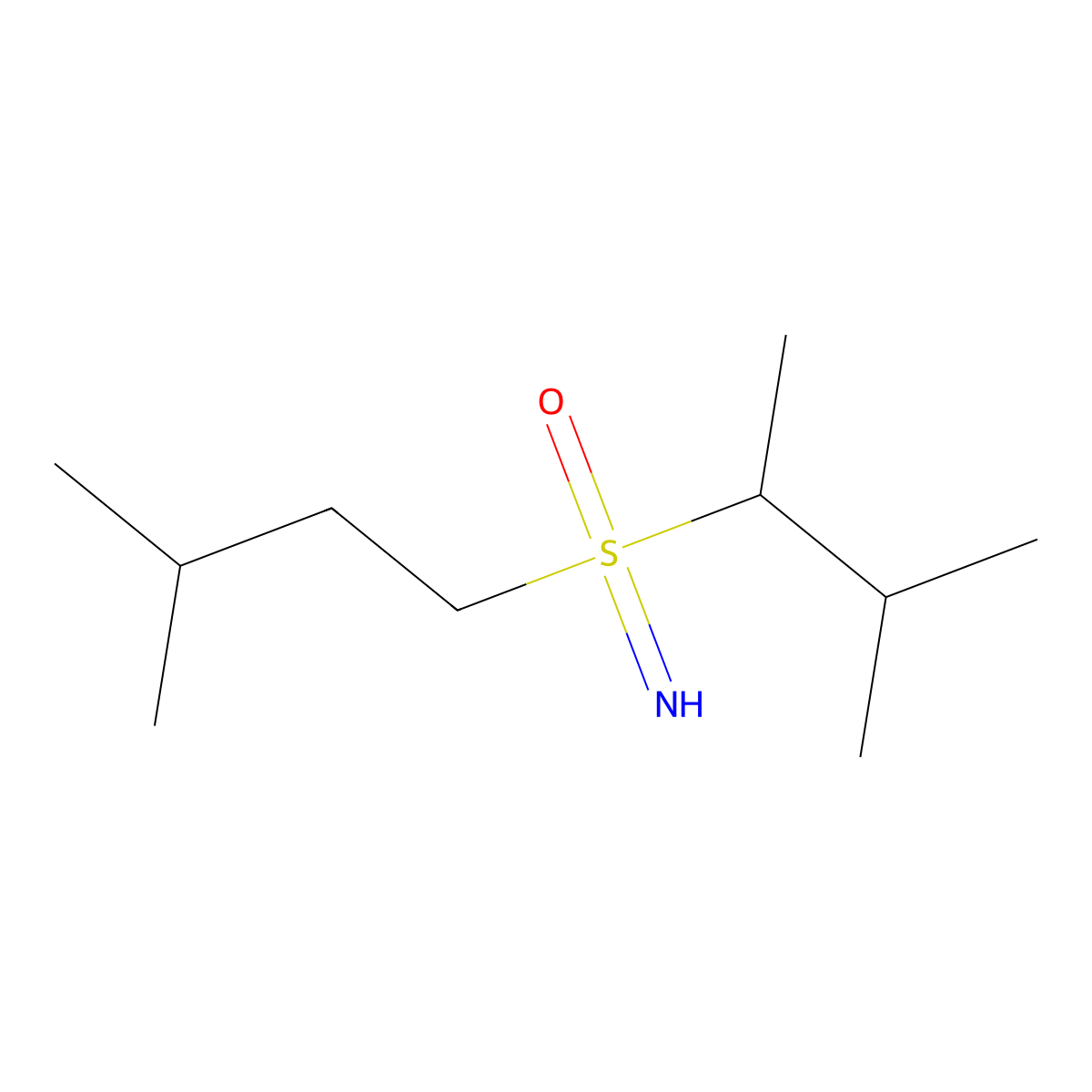 Imino(3-methylbutan-2-yl)(3-methylbutyl)-lambda6-sulfanone molecular structure, CAS 2059928-01-5