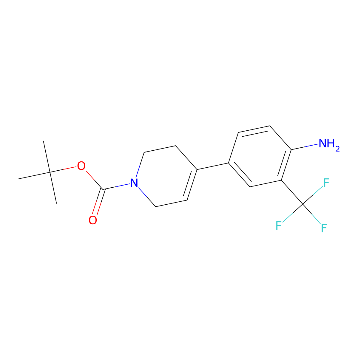 tert-Butyl 4-[4-amino-3-(trifluoromethyl)phenyl]-1,2,3,6-tetrahydropyridine-1-carboxylate molecular structure, CAS 2059928-02-6