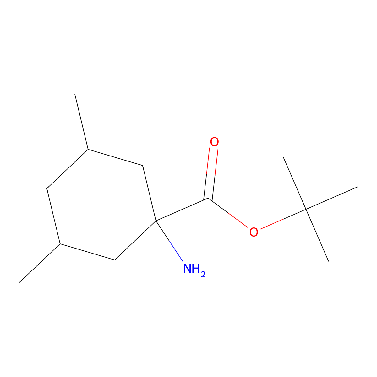 tert-Butyl 1-amino-3,5-dimethylcyclohexane-1-carboxylate molecular structure, CAS 2059928-03-7