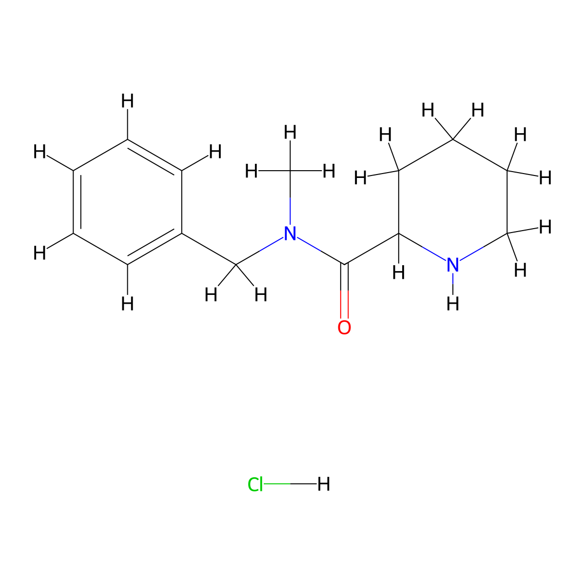 N-benzyl-N-methylpiperidine-2-carboxamide hydrochloride molecular structure, CAS 205993-72-2