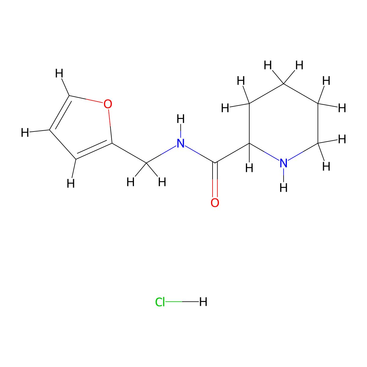 N-(2-Furylmethyl)-2-piperidinecarboxamide hydrochloride molecular structure, CAS 205993-74-4