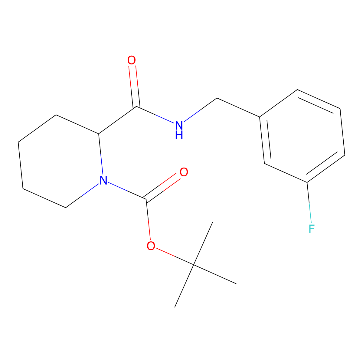 tert-Butyl 2-((3-fluorobenzyl)carbamoyl)piperidine-1-carboxylate molecular structure, CAS 205993-90-4