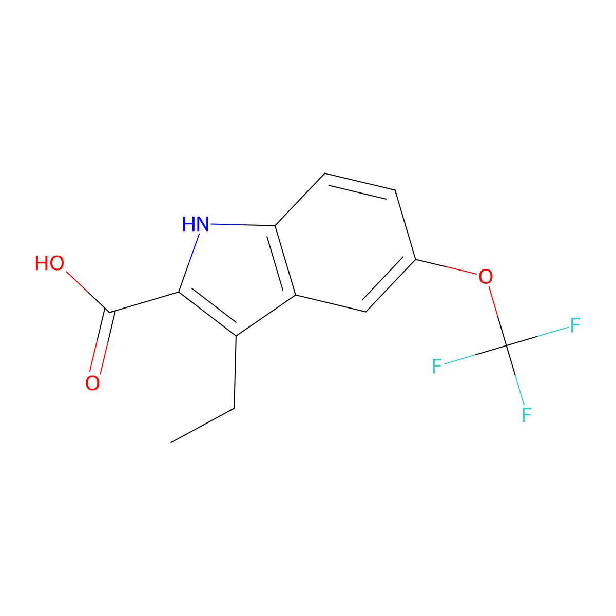 3-ethyl-5-(trifluoromethoxy)-1H-indole-2-carboxylic acid molecular structure, CAS 2059931-61-0