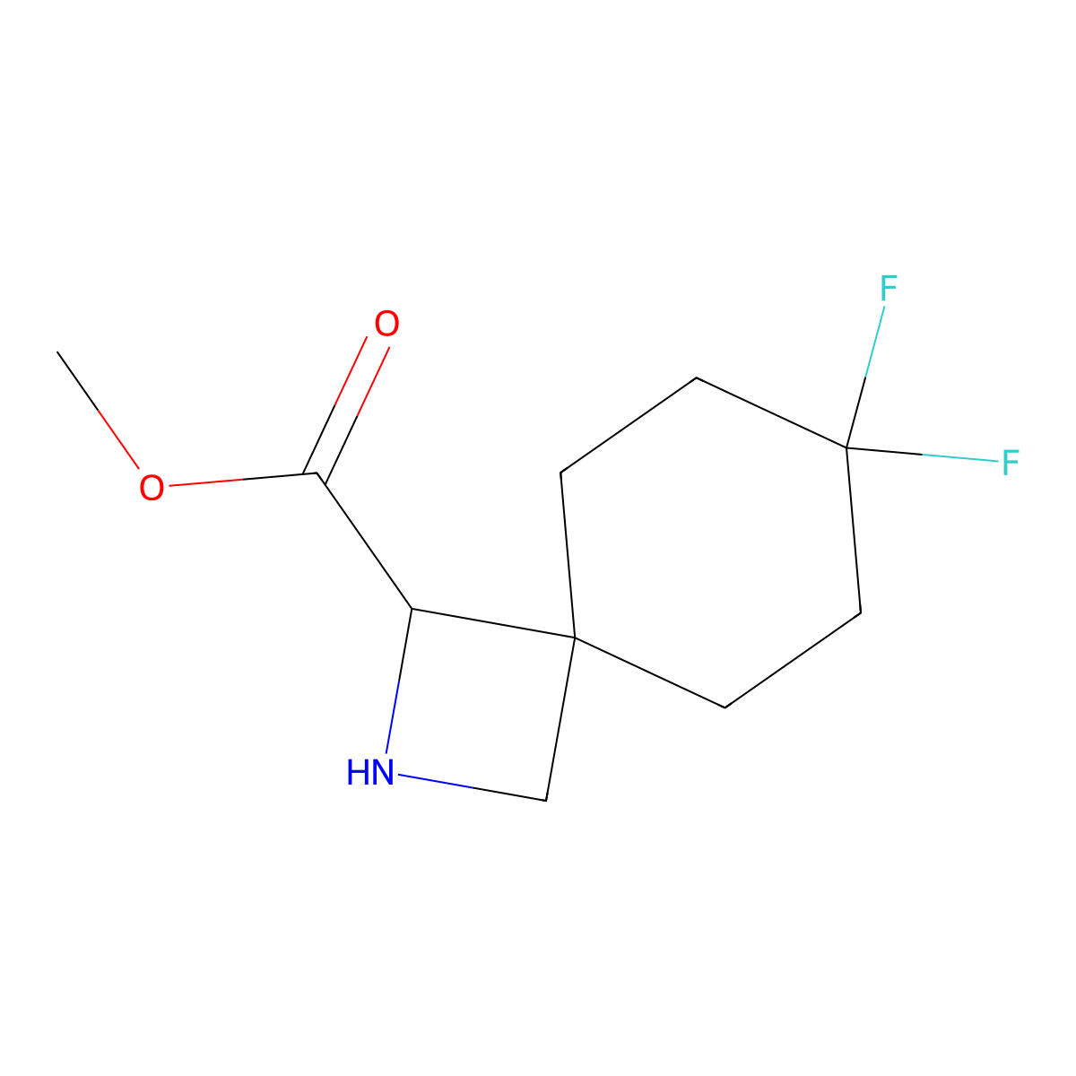 Methyl 7,7-difluoro-2-azaspiro[3.5]nonane-1-carboxylate molecular structure, CAS 2059931-70-1