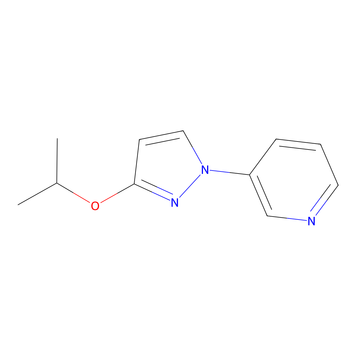 3-[3-(Propan-2-yloxy)-1H-pyrazol-1-yl]pyridine molecular structure, CAS 2059931-71-2