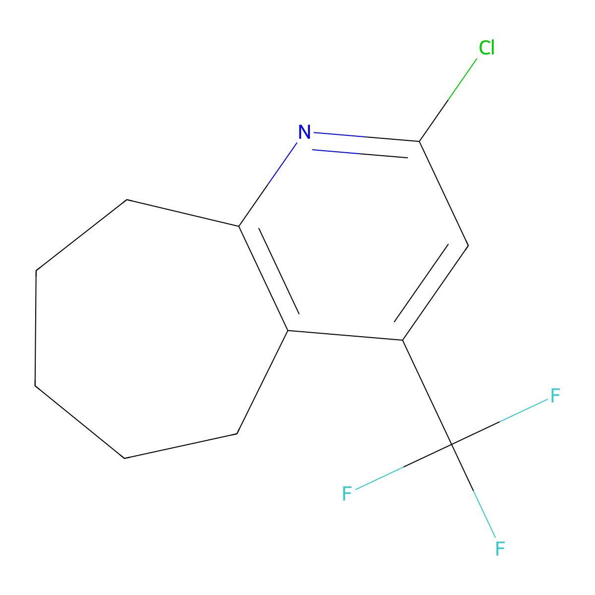 2-Chloro-4-(trifluoromethyl)-5H,6H,7H,8H,9H-cyclohepta[b]pyridine molecular structure, CAS 2059931-72-3