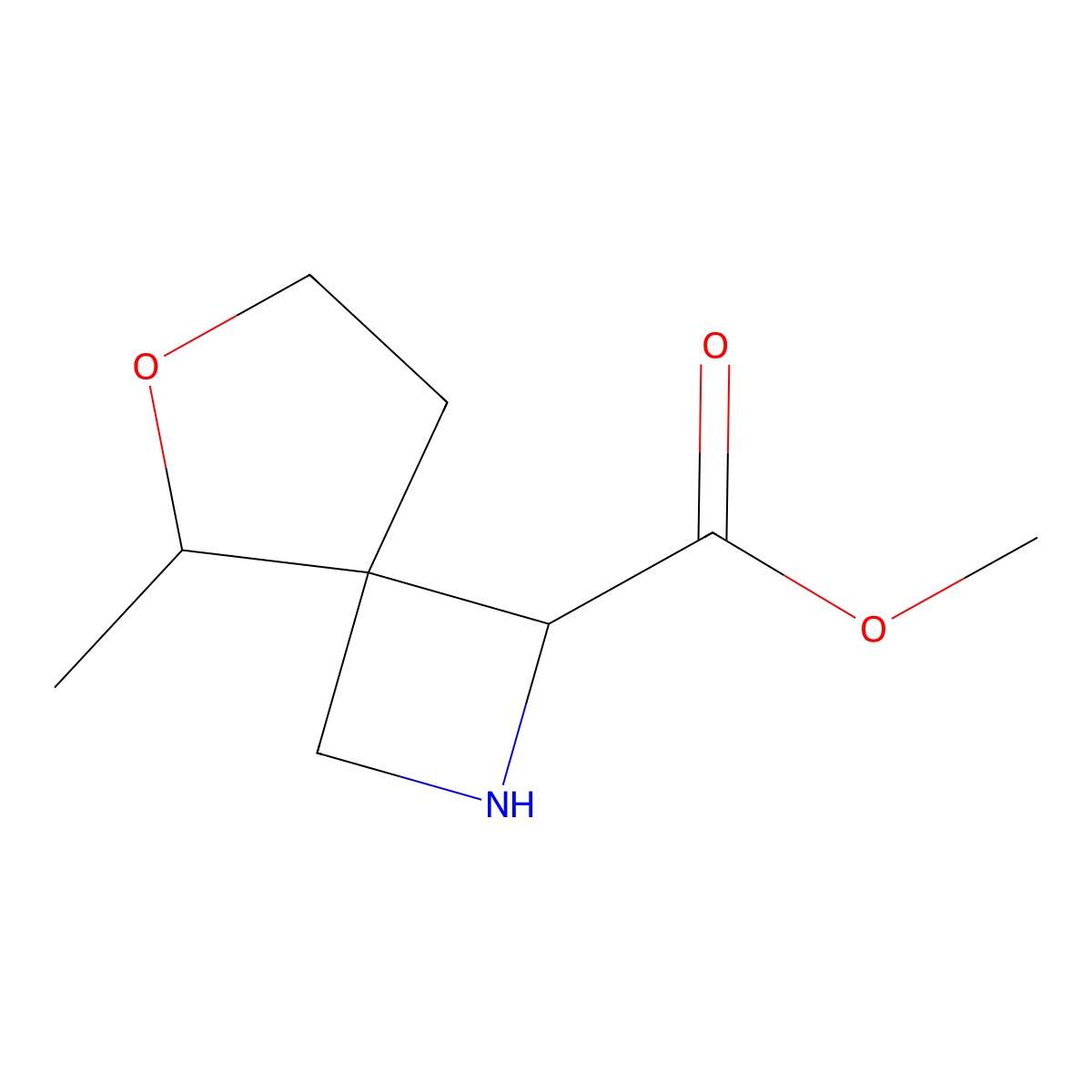 Methyl 5-methyl-6-oxa-2-azaspiro[3.4]octane-1-carboxylate molecular structure, CAS 2059931-74-5