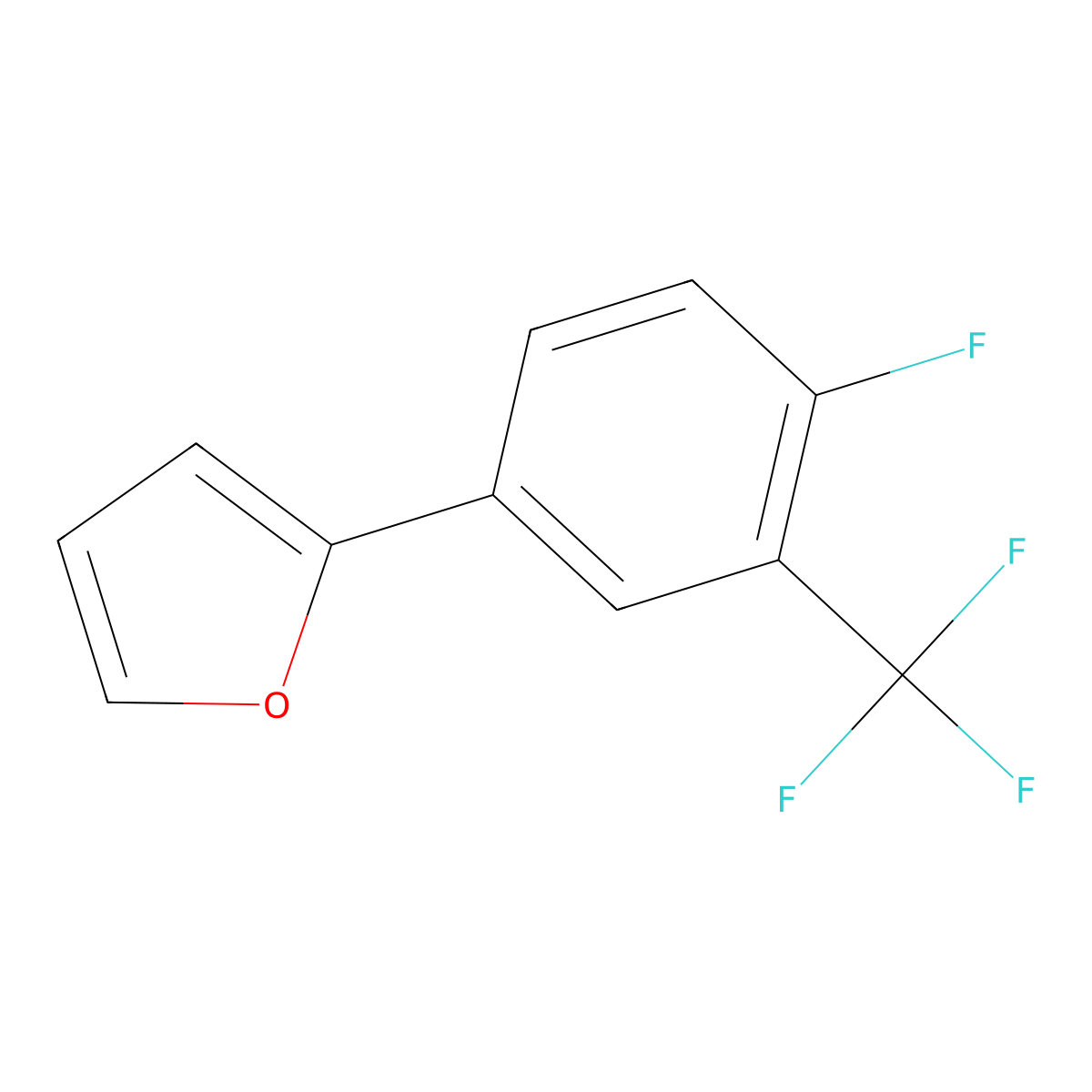 2-[4-Fluoro-3-(trifluoromethyl)phenyl]furan molecular structure, CAS 2059931-83-6