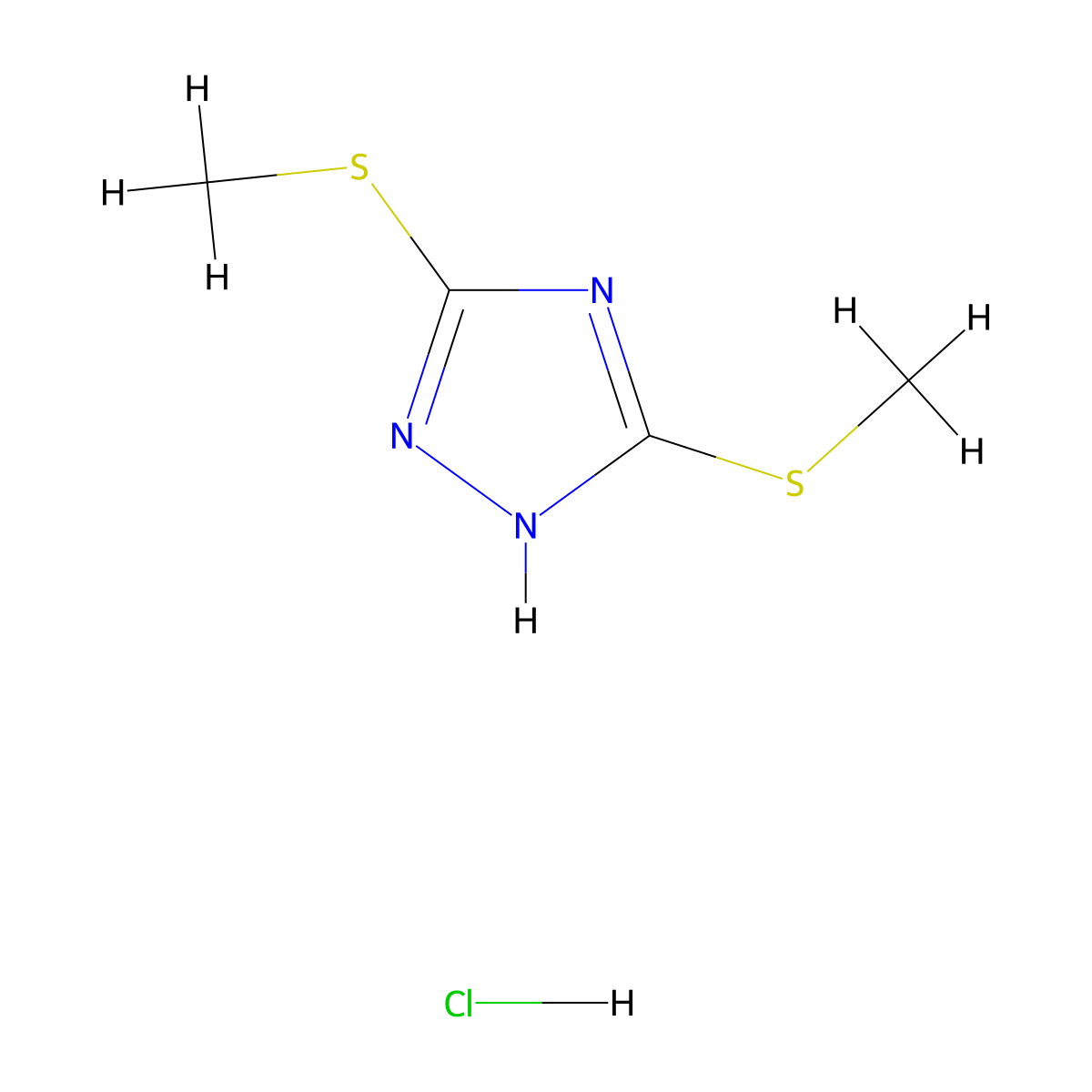 3,5-bis(methylsulfanyl)-4H-1,2,4-triazole hydrochloride molecular structure, CAS 2059931-90-5