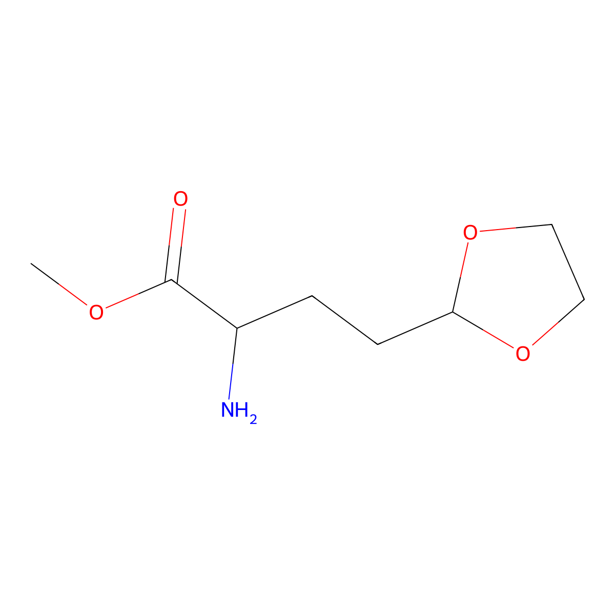 Methyl 2-amino-4-(1,3-dioxolan-2-yl)butanoate molecular structure, CAS 2059931-97-2