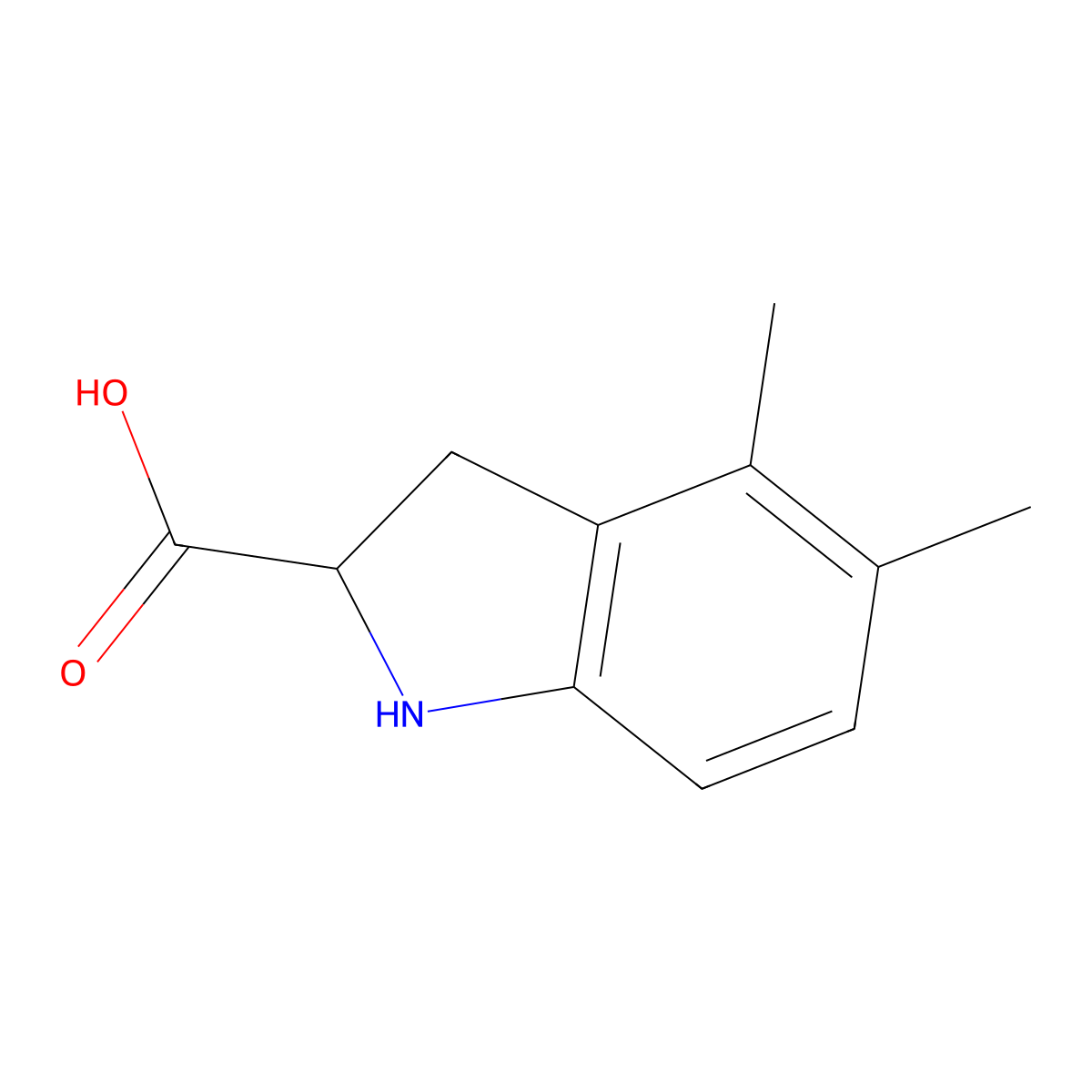 4,5-Dimethyl-2,3-dihydro-1H-indole-2-carboxylic acid molecular structure, CAS 2059932-01-1