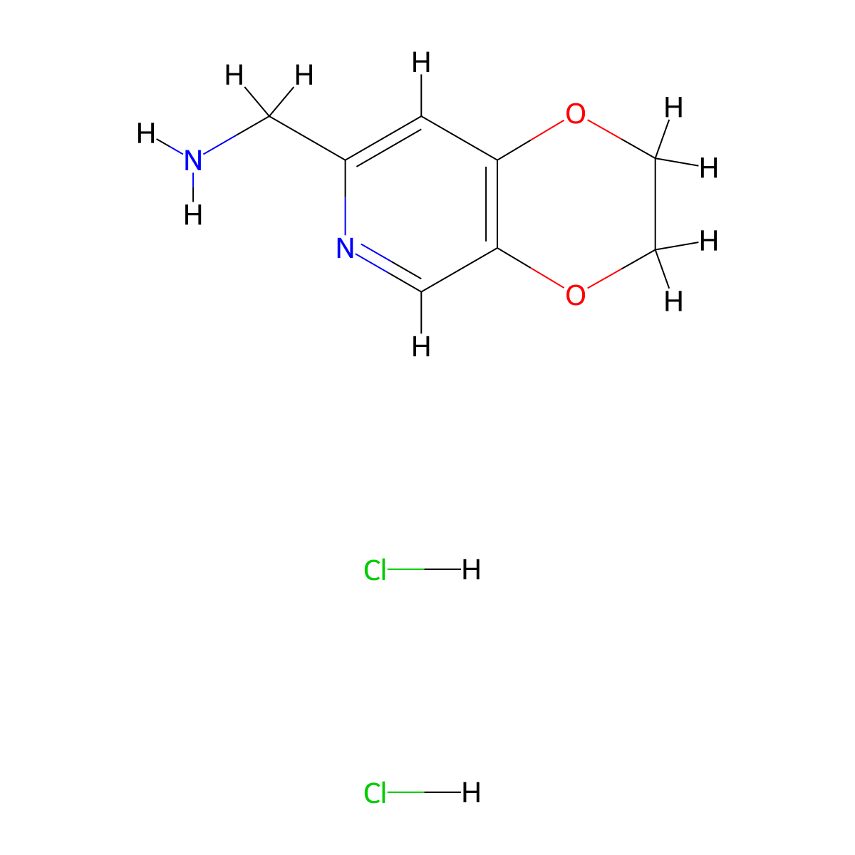 {2H,3H-[1,4]dioxino[2,3-c]pyridin-7-yl}methanamine dihydrochloride molecular structure, CAS 2059932-02-2