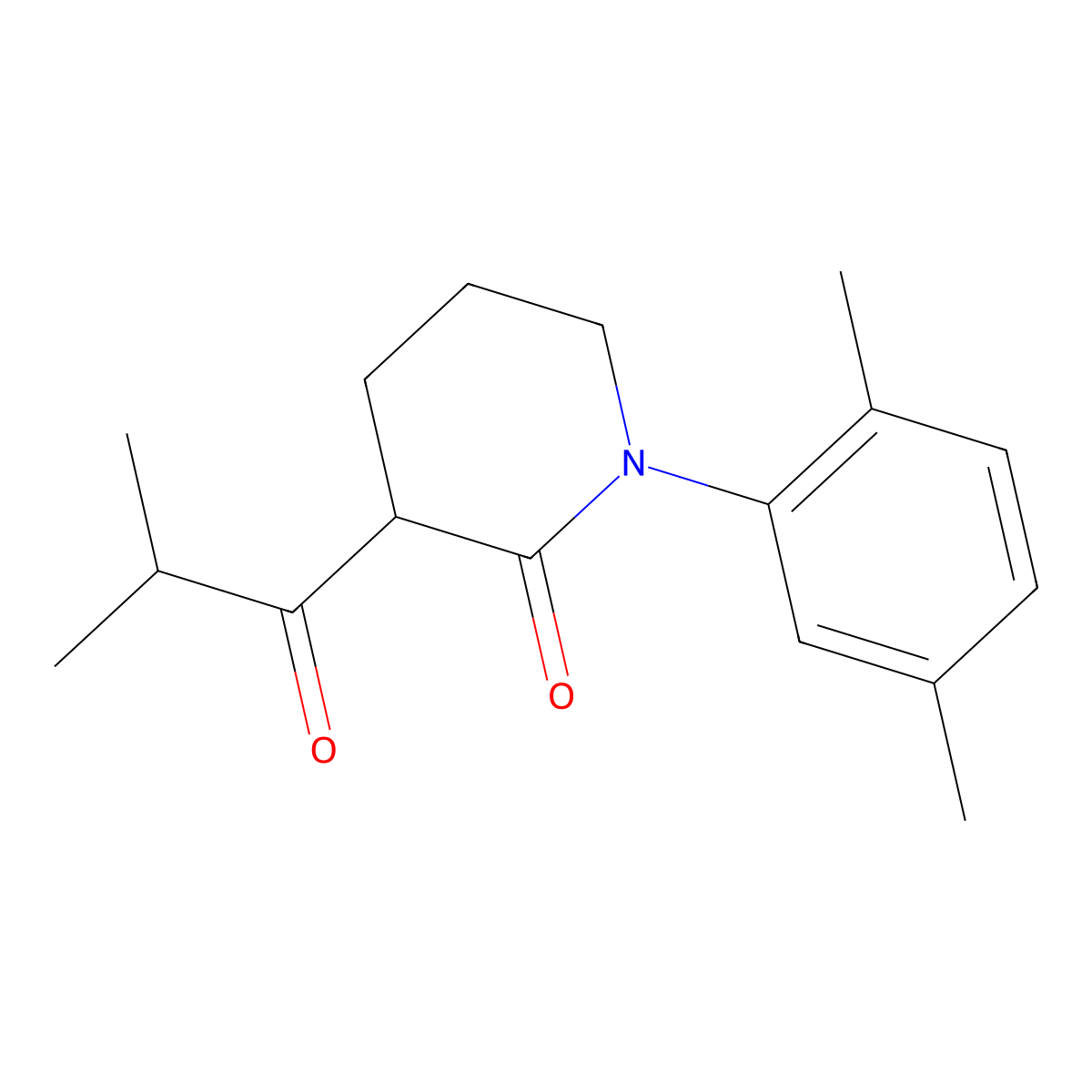 1-(2,5-Dimethylphenyl)-3-(2-methylpropanoyl)piperidin-2-one molecular structure, CAS 2059932-10-2