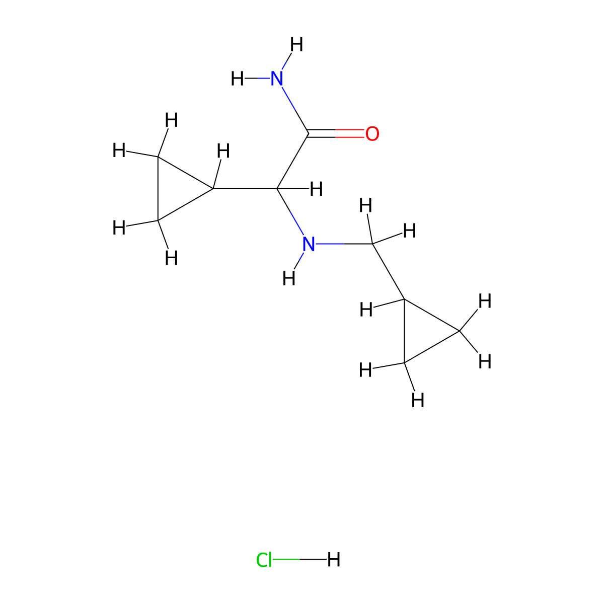 2-Cyclopropyl-2-[(cyclopropylmethyl)amino]acetamide hydrochloride molecular structure, CAS 2059932-13-5