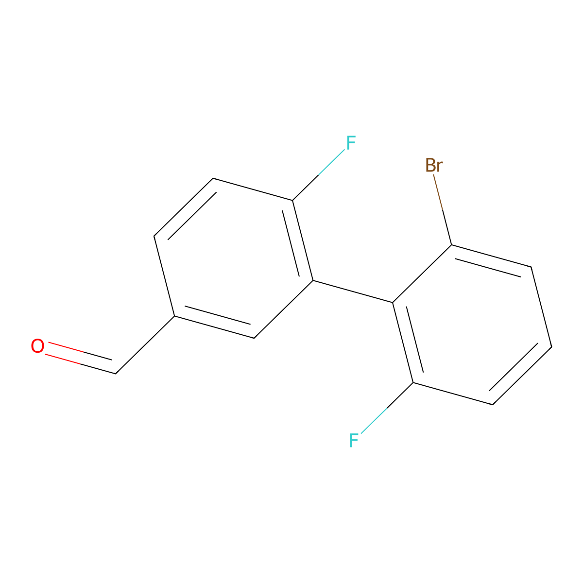 3-(2-Bromo-6-fluorophenyl)-4-fluorobenzaldehyde molecular structure, CAS 2059932-16-8