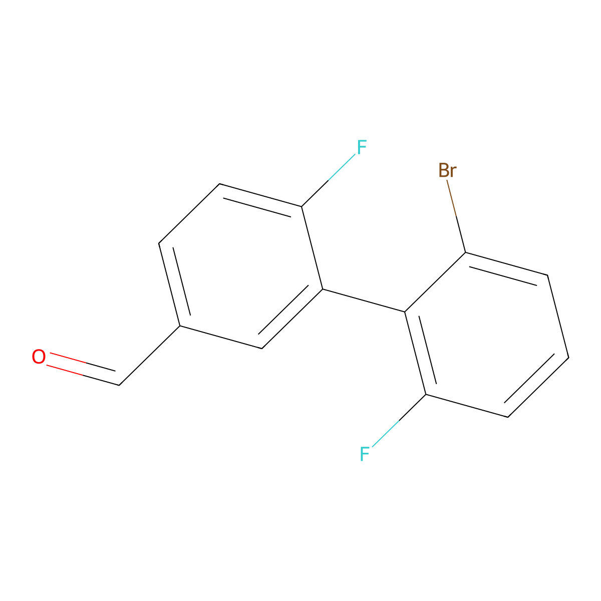 3-(2-Bromo-6-fluorophenyl)-4-fluorobenzaldehyde molecular structure, CAS 2059932-16-8