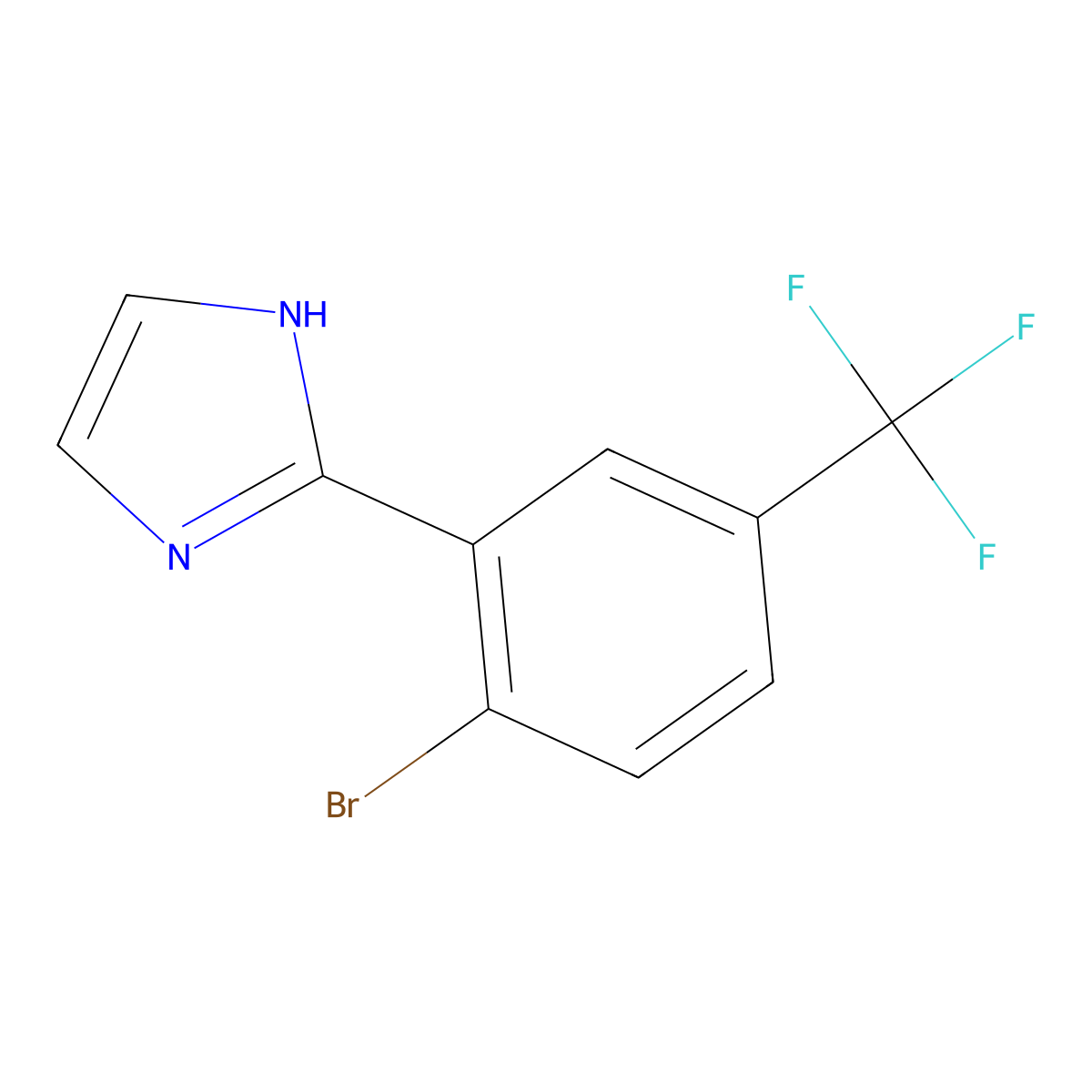 2-[2-Bromo-5-(trifluoromethyl)phenyl]-1H-imidazole molecular structure, CAS 2059932-17-9